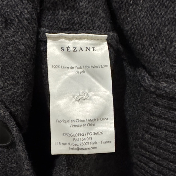 SEZANE JADY CARDIGAN charcoal Grey size S - Picture 7 of 7